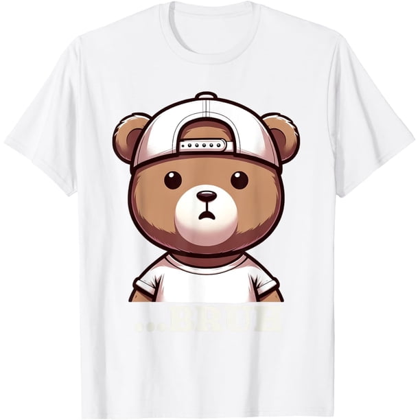 Bruh Meme Hip Hop Teddy Bear Funny Teen - Camiseta para hombre