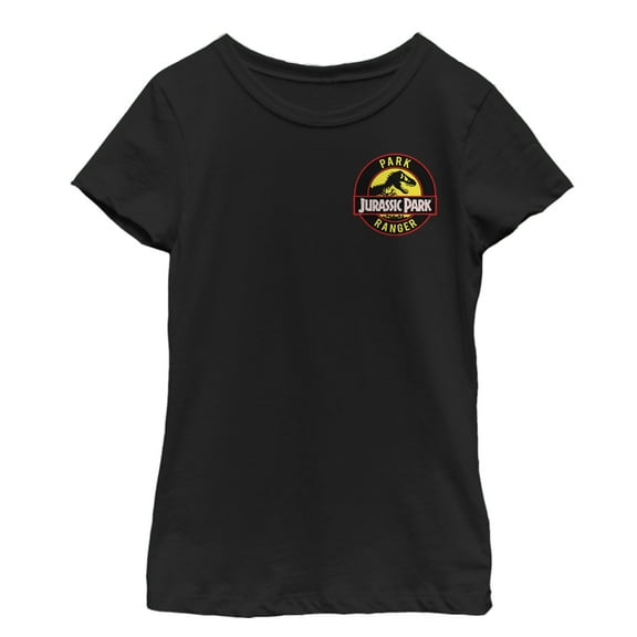 Girl's Jurassic Park Ranger Logo Badge Graphic Tee Black X Small