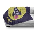 thumbnail image 3 of Love Soft Flannel Fleece Throw Blanket, Rocket Goes to the Space I Love You to the Moon and Back Words Stars Design, Cozy Plush for Indoor and Outdoor Use, 50" x 60", Yellow Indigo, by Ambesonne, 3 of 6