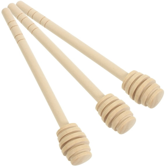 Honey Stirrer Fruits Jam Kitchen Dipper Wooden Coffee  Bee Spoon Honeycomb 3 Pcs