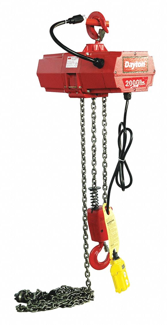 1 ton Electric Chain Hoist 2000 lb electric crane hoist HD Super 2000 20ft Lift 