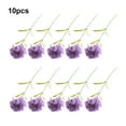 thumbnail image 4 of Bewildely 10 Uds. De flores artificiales de clavel, flor falsa de una sola cabeza con hojas verdes, flores para boda, hogar, sala de estar, Decoración Púrpura, 4 of 6