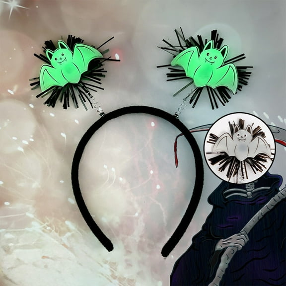 LmnLft Ghost Glow in Dark Headband, Luminous Fluorescent Hair Accessories for Halloween Parties