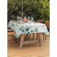 thumbnail image 2 of Outdoor Tablecloth with Umbrella Hole and Zipper, Green Eucalyptus Leaves Rectangle Table Cloth 60x84 Inch Waterproof Tablecloth, Summer Botanical Watercolor Daisy Picnic Table Cover for Patio, 2 of 7