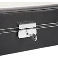 thumbnail image 1 of 24 Slots Watch Box 2 Layers Mens Watch Display Organizer Lockable Watch Case Glass Top Jewelry Watch Collection Storage Box Organizer with 20 Removable Soft Cushions for Men Women (Black), 1 of 6