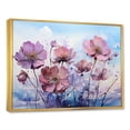 thumbnail image 2 of Designart "Contemporary Collage Of Pink And Purple Poppies" Flowers Floater Framed Canvas Wall Art, 2 of 5