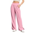 thumbnail image 2 of Landzoo One Casual High Waist Wide Leg Pants With Side Slits Lightweight Comfort Stretch Joggers For Travel Soft Beautiful Women's Casual Pants, 2 of 7