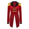 thumbnail image 4 of TiaoBug Womens Long Sleeve Velvet Tailcoat Blazer Circus Show Tassel Jacket Carnival Halloween Cosplay Costume Red L, 4 of 7