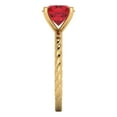 thumbnail image 3 of 2 ct Round Cut Simulated Ruby Solitaire 14K Yellow Gold Womens Engagement Ring, 3 of 5