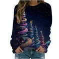 thumbnail image 2 of Neewe Christmas Sweatshirt for Women Crewneck Christmas Tree Long Sleeve Shirt Xmas Holiday Party Pullover Sweater Tops S-5XL, 2 of 6