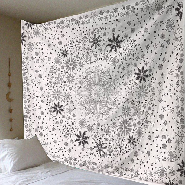 Tapiz Bohemio PsicodéLico Con Mandala Hippie Indio Adecuado para Dormitorio Universitario Dormitorio Sala de Estar Manta de Hogar Playa()(150x100cm)