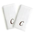 thumbnail image 2 of Authentic Hotel and Spa  2-piece White Turkish Cotton Hand Towels with Brown Script Monogrammed Initial White/Brown Y, 2 of 5