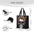 thumbnail image 3 of Picia Flower Horn Skull A for Tote Bag for Women with Zipper, Gym Tote with Compartments, Laptop Work Tote Nurse Dance Yoga Bag for Sport, Travel, 3 of 7