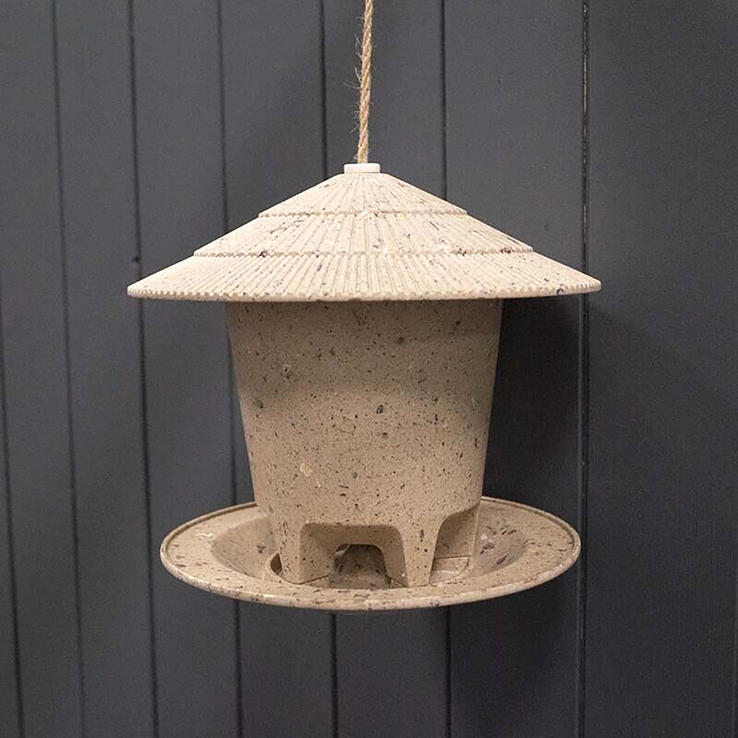 Tierra Garden Deluxe Round Bird Feeder, Coffee Husks, 8.6 in Dia x 7.5 in H