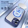 thumbnail image 3 of Dteck Magnetic Case for iPhone 16 Plus,Shockproof Matte PC+TPU Case Compatible with MagSafe Translucent Matte Back Cover Built-in with Smart Touch Buttons for iPhone 16 Plus, Blue, 3 of 8