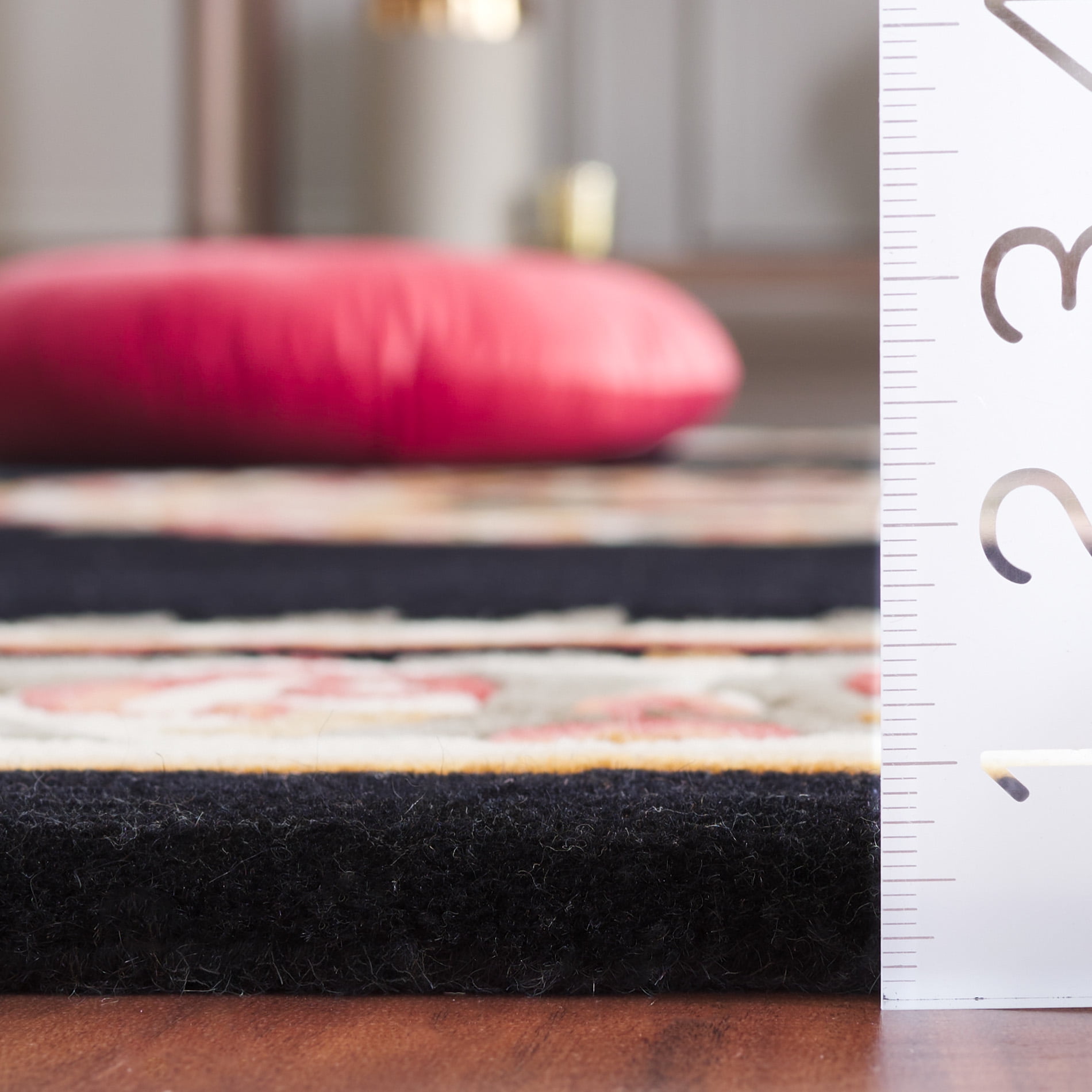 SAFAVIEH Naples Charlotte Bordered Area Rug, Black/Ivory, 4' x 6'