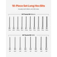 thumbnail image 3 of VEVOR Extra Long Allen Hex Bit Socket Set 18-Piece 3/8 inch Drive S2 Alloy Steel Cr-V, 3 of 9