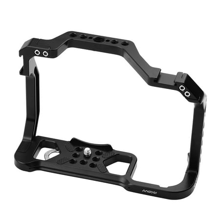 Image of Suzicca Aluminum Alloy Cage Replacement for R6 DSLR with 14 Inch Screw Holes Dual Cold Shoe Mounts Video Rig