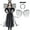 Black, variant on Joyfy Angel Costume for Kids, Angel Black Dress With Wing Headband Halloween Devil Costume Set for Girls Halloween Party Dress Up 8+