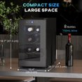 thumbnail image 3 of HOMCOM Réfrigérateur à Vin Autonome, 8 Bouteilles, Frigo à Vin Silencieux, 3 of 10