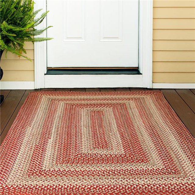 Homespice Decor 301642 2 x 3 ft. Terracotta Ultra Durable Oval Braided Rug - Rusty Brown
