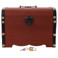 thumbnail image 1 of WEUVEB 1Pack Money Box For Kids And Adults With Retro Style And Lockable Feature In Brown 12X5.8X5.7In, 1 of 4