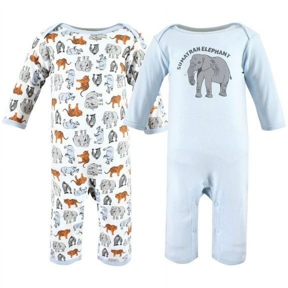 Touched by Nature Organic Cotton Coveralls, Endangered Elephant, 0-3 Months