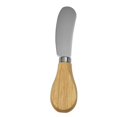 thumbnail image 1 of Juego de cuatro cuchillos para queso con mango de madera de caucho y acero inoxidable, cuchillo para mantequilla, utensilios para hornear para el hogar, 1 of 6