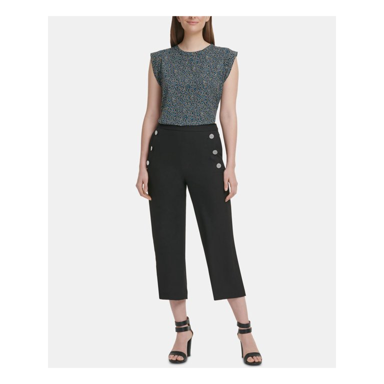 DKNY Womens Black Wear To Work Cropped Pants 4