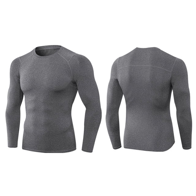 Camisetas 3pcs Camisetas de Compresión de Manga Larga Atlética para Hombres Camiseta de Abrenamiento Seco Rápido Que Corría Tops