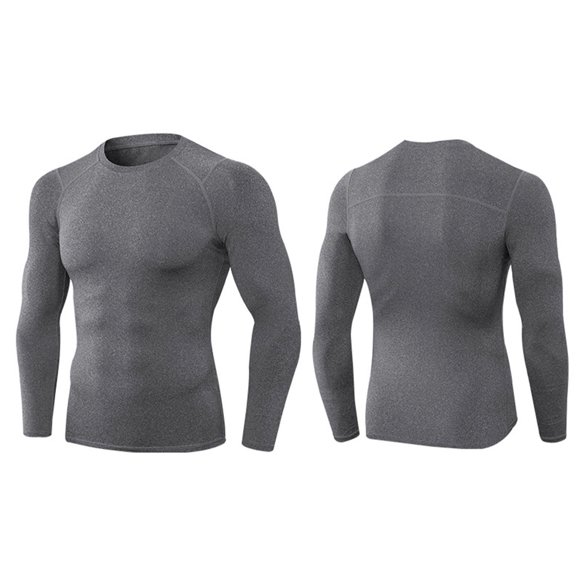 Camisetas 3pcs Camisetas de Compresión de Manga Larga Atlética para Hombres Camiseta de Abrenamiento Seco Rápido Que Corría Tops