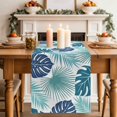 thumbnail image 2 of Table Runners 72 Inches Long Dress Scarves, Teal Blue Palm Leaves Farmhouse Kitchen/Dining Table Decor Table Runner, Coffee Tablerunners, Tropical Botanical Summer 13x72 Inch, 2 of 9