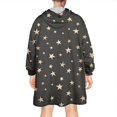 thumbnail image 2 of Wearable Oversized Blanket,Black Star Pattern Wearable Blanket Hoodie for Adults,Cozy Hooded Blankets with Super Pockets,Super Warm Fuzzy Pullover for Women & Men, 2 of 6
