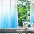 thumbnail image 2 of Cortina de ventana con bolsillo para barra transparente degradada, cortina para dormitorio y balcón (degradado azul), 2 of 8