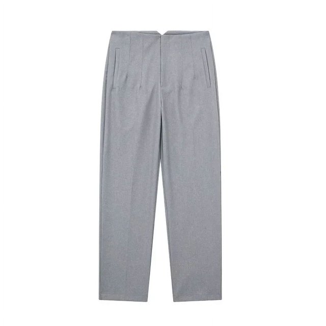 TRAF-ropa de oficina a la moda, pantalones de cintura alta para mujer, pantalones formales, trajes de oficina, pantalones lápiz, pantalones negros, rosas y blancos para mujer