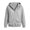 Gray, variant on Women's Fleece Hoodie with Snap Buttons & Thumbholes, Drawstring V-Neck Pullover, Oversized Winter Warm Casual Top, S-2XL