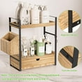 thumbnail image 5 of Gijjgole 2-Tier Bathroom Counter Organizer with Drawer and Basket, Wood Countertop Organizer for Storage, Skincare Organizers for Vanity, Counter Shelf for Bathroom Organization, 5 of 8