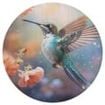 thumbnail image 3 of Flower Hummingbird Soft Bedroom Round Area Rug, Washable Cute Nursery Circle Throw Mat, Non-Slip Contemporary Small Low Pile Floor Carpet for Dorm Bedside, 3 of 6