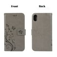 thumbnail image 2 of iPhone XR Wallet Case, Dteck Embossed Flower Butterfly Magnetic Flip PU Leather Folio Stand Case Cover Built-in Card Slots & Money Pocket, with wrist Strap, For Apple iPhone XR 6.1 inch, Gray, 2 of 6