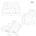 thumbnail image 6 of DEALTOPS 3-Piece Velvet Recliner Sofa for Living Room Set Reclining Couch Sofa Chair For Living Room Set with 5 Reclining Seats - Black, 6 of 8