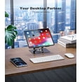 thumbnail image 2 of Tablet Stand for Desk, KEXIN Aluminum Adjustable Universal Tablet Holder - Compatible with iPad, 360°Swivel Base, Black, 2 of 7