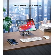 Tablet Stand for Desk, KEXIN Aluminum Adjustable Universal Tablet Holder - Compatible with iPad, 360°Swivel Base, Black