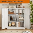thumbnail image 5 of BESFUR Metal Storage Cabinet with Doors and Shelves, for Home, Office, Garage - White, 5 of 10