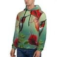 thumbnail image 3 of Wukai Hummingbird Floral Paradise Print Men Hoodies Fleece Sweatshirts Long Sleeve Sweaters Pullover Fall Outfits Winter Clothes-3X-Large, 3 of 7