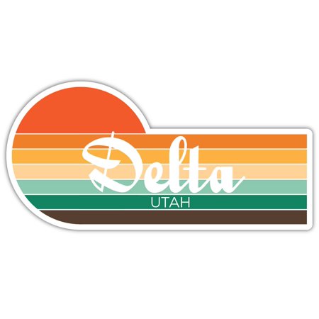 Delta Utah 4 x 2.25 Inch Sticker Retro Vintage Sunset City 70s Aesthetic Design