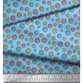 thumbnail image 3 of Soimoi Blue Velvet Fabric Pie Food Printed Craft Fabric by the Yard 58 Inch Wide, 3 of 3