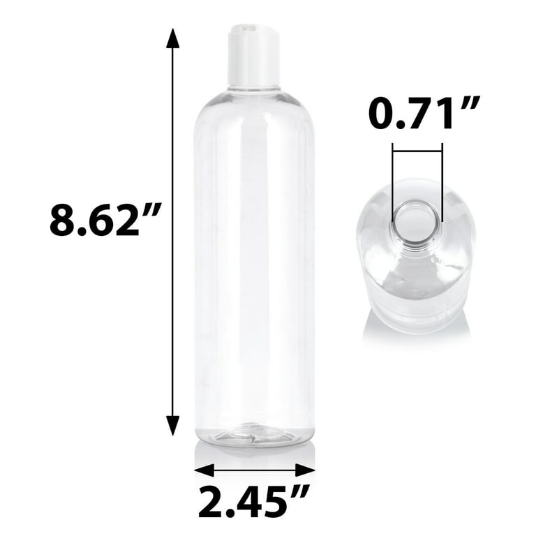 16oz White Cosmo PET Plastic Bottles Set of 10 CLEARANCE BULK25 
