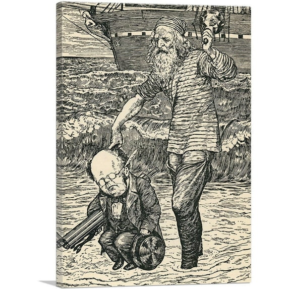 ARTCANVAS Hunting Of The Snark Plate 1 Canvas Art Print by Henry Holiday - Size: 18" x 12" (1.50" Deep)