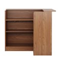 thumbnail image 2 of Tribesigns Bar Cabinet, L-Shaped Home Bar Unit, 4-Tier Liquor Table with Storage Shelves & Wine Glass Holder, Corner Wine Table, Tall Cabinet Furniture for Kitchen, Living Room, Home Pub, Brown, 2 of 18