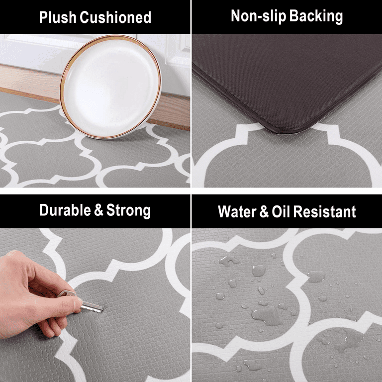 COCOER 2 PCS Kitchen-Rugs Washable, Non-Slip Kitchen-Mat for Floor,  Absorbent Neutral Kitchen Rugs and Mats in Front of The Sink